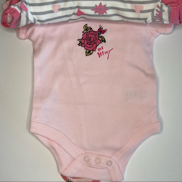 Betsey Johnson Pink Bodysuit Set of 5 - Picture 4 of 5